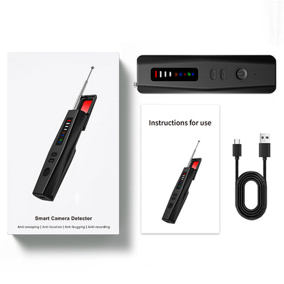 What’s in the box: Tactical Outland Smart Camera Detector, user manual, and USB charging cable in premium retail packaging.