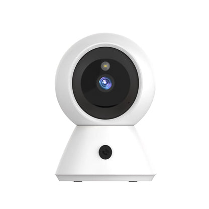 Front view of the Tactical Outland Smart Home Camera in white, featuring the high-definition lens and one-touch call button.