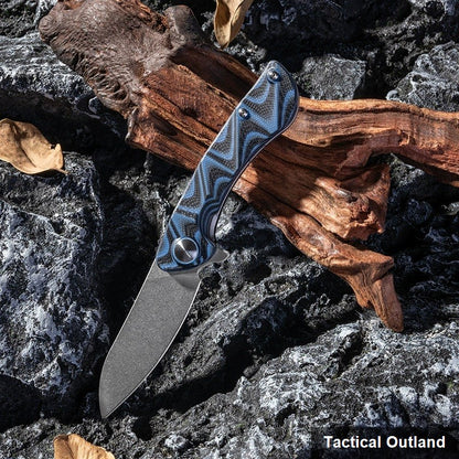 VG10 G10 handle folding knife shown open