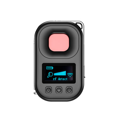 Front view of the Tactical Outland Pro Anti-Spy Detector featuring an LCD display with RF signal strength meter.