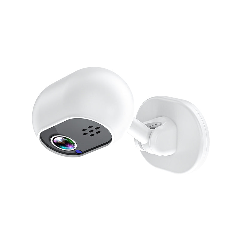 Mini security camera mounted on a wall demonstrating its versatile installation options.