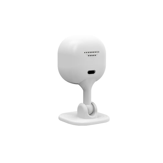 Rear view of the Smart WiFi Security Camera showing the USB-C charging port and built-in speaker for two-way audio.