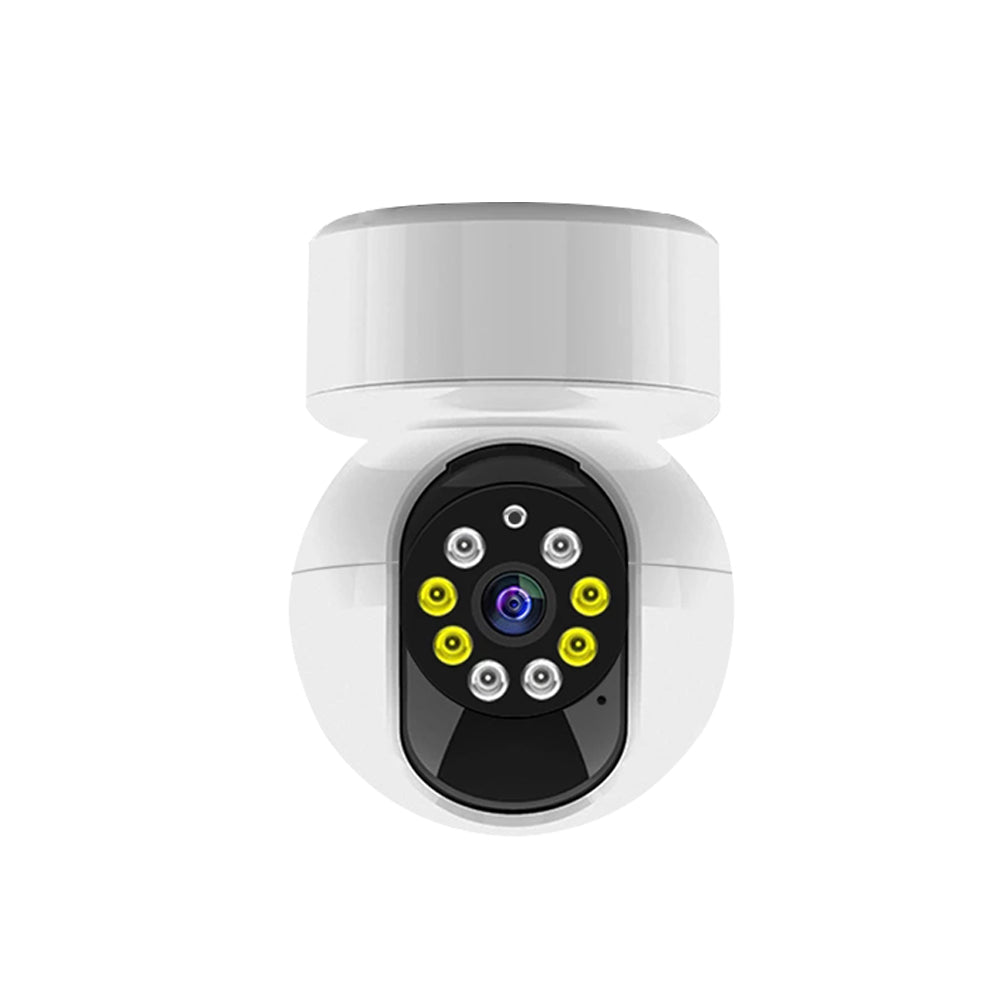 Top-down view of the sleek, white Tactical Outland wireless home security camera system.